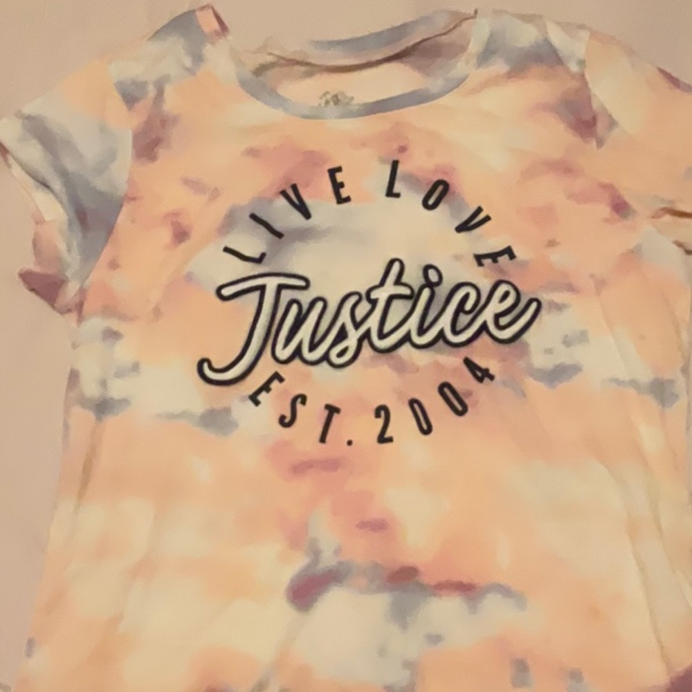 Justice tie dye shirt large girls